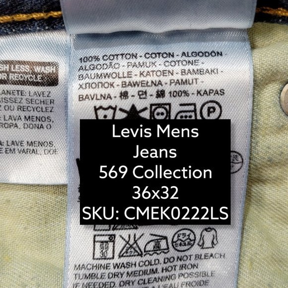 Signature by Levi Strauss & Co. Men's 569 Collection Blue Denim Jeans Size 36x32 - Picture 4 of 4